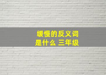 缓慢的反义词是什么 三年级